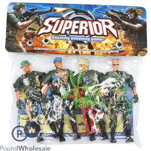 Military 4pc Action Figure Set & Accessories