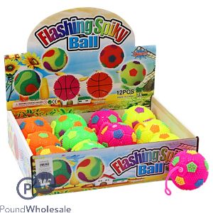 Flashing Multicolour Football Spiky Stretchy String Assorted