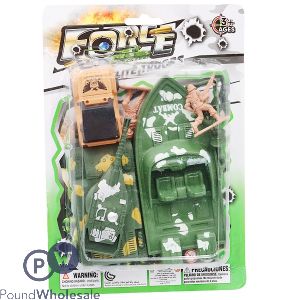 Military Set With Tank, Speed Boat & Vehicle 