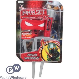 Red Ninja Eye-mask & Ninja Knives Set