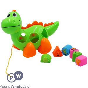Pull Line String Dinosaur With Puzzle Shapes Contents