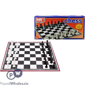 MY Traditional Black &amp; White Chess Board Set