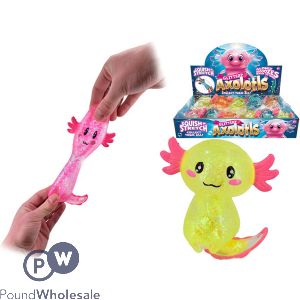 Glittery Axolotl Squidgy Animal Toy Cdu Assorted