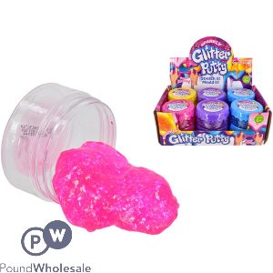 Sparkly Glitter Putty Slime Pots 80g Cdu Assorted Colours