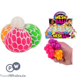 3-Colour Mesh Ball Squishy Toys CDU Assorted Colours