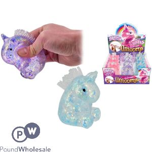 Glittery Unicorns Squish Toy CDU Assorted Colours