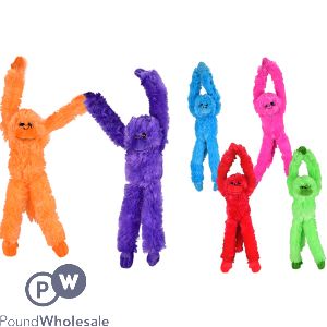 Plush Hanging Monkeys 35cm Assorted Colours