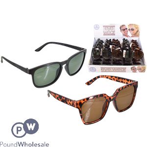 Adults Plastic Frame Sunglasses Cdu Assorted Colours