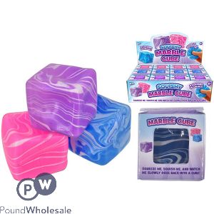 Squishy Marble Cube Squish Toy 5cm Cdu Assorted Colours