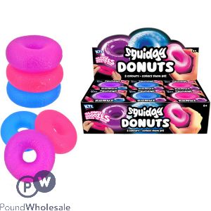Squidgy Donuts Squish Toy 7.8cm Cdu Assorted Colours