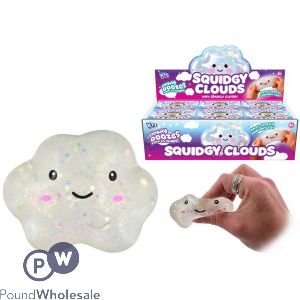 Sparkly Glitter Squidgy Cloud Squish Toy 8.1cm Cdu