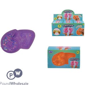 Squishy Stretchy Glitter 69 Squish Toy 8cm X 5cm Cdu Assorted Colours