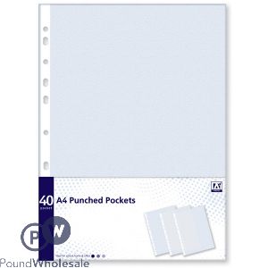 A4 PUNCHED POCKETS 40 PACK