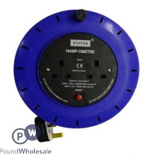 Status 2 Socket 10amp Extension Cable Reel 10m