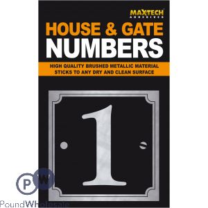 Adhesive House And Gate Number Black With Silver Number 1