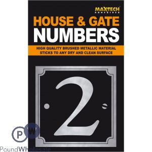 Adhesive House And Gate Number Black With Silver Number 2