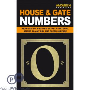 ADHESIVE HOUSE AND GATE NUMBER BLACK WITH GOLD NUMBER 0