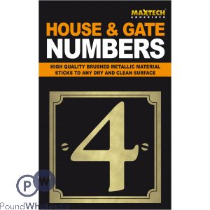 Adhesive House And Gate Number Black With Gold Number 4