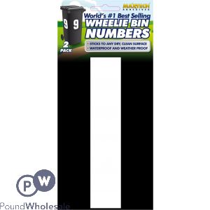 2pk Value Adhesive White Wheelie Bin Numbers 1