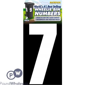 2pk Value Adhesive White Wheelie Bin Numbers 7