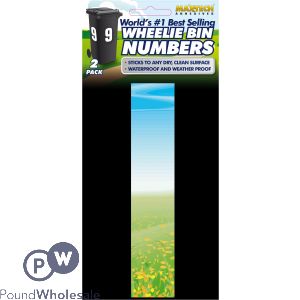 2pk Adhesive Meadow Wheelie Bin Number 1