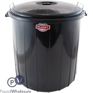 Planet No 3 Black Locked Dustbin 50l