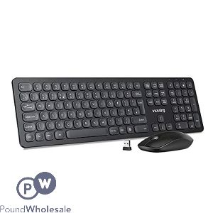 Victsing Black Wireless Keyboard & Mouse Set