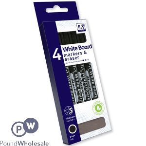 WHITE BOARD MARKERS &amp; ERASERS BLANK INK 4 PACK