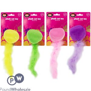WORLD OF PETS PLUSH CAT TOY WITH CATNIP ASSORTED COLOURS