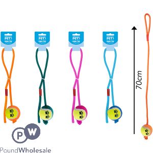 World Of Pets Dog Tug Toy Assorted Colours 70cm