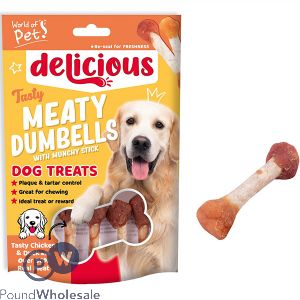 World Of Pets Chicken &amp; Duck Dumbell Dog Treats 8 Pack
