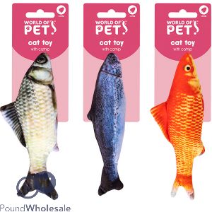 World Of Pets Soft Fish Catnip Cat Toy 20cm Assorted