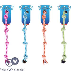 World Of Pets Knotted Rope Dog Toy Assorted Colours