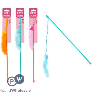 World Of Pets Plush Teaser Cat Toy 55cm Assorted Colours