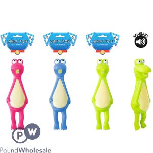 World Of Pets Vinyl Squeaky Frog Dog Toy Assorted Colours
