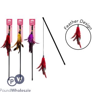 World Of Pets Feather Teaser Cat Toy Assorted Colours