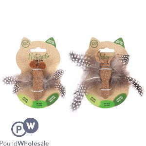 WORLD OF PETS SILVER VINE &amp; HESSIAN BUTTERFLY CAT TOY ASSORTED