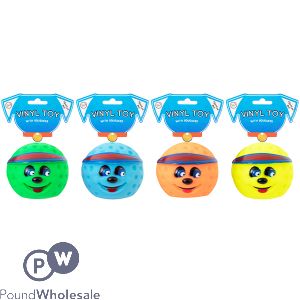 World Of Pets Vinyl Squeaky Golf Ball Dog Toy 7cm Assorted Colours
