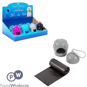 WORLD OF PETS PAW-SHAPED HOLDER &amp; POOP BAGS CDU ASSORTED COLOURS