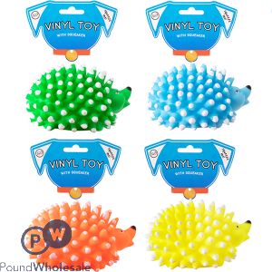 World Of Pets Squeaky Vinyl Hedgehog Dog Toy Assorted Colours