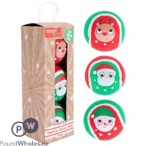 Smart Choice Assorted Christmas Festive Tennis Balls 3 Pack