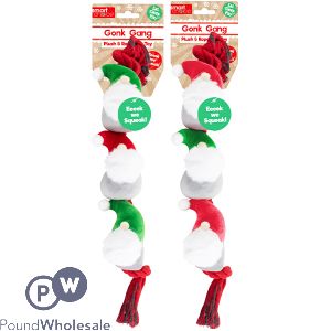 Smart Choice Christmas Plush Rope Gonk Gang Dog Toy 44cm Assorted Colours
