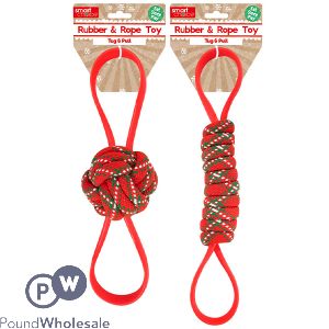 Smart Choice Rope & Rubber Festive Tug Dog Toy Assorted