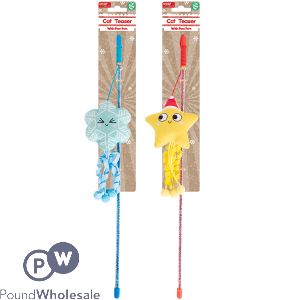 Smart Choice Christmas Glitter Pom Pom Cat Teaser Assorted