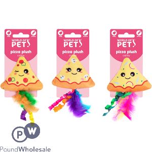 World Of Pets Catnip Feathers Pizza Cat Toy Assorted