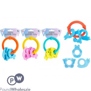 World Of Pets Rubber Animal Ring Puppy Toy Assorted Colours
