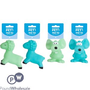 World Of Pets Squeaky Vinyl Lamb & Mouse Dog Toy Assorted