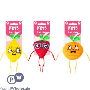 World Of Pets Catnip Crinkle Mesh Fruit Cat Toy Assorted