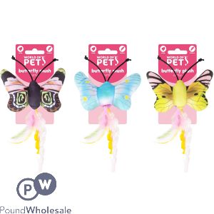 World Of Pets Catnip Butterfly Cat Toy 8cm Assorted