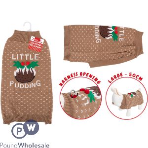 Smart Choice Christmas Little Pudding Dog Jumper Large 50cm